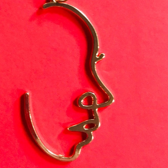 💎Womens Gold Side Gold Face Earrings💎 - Picture 4 of 4